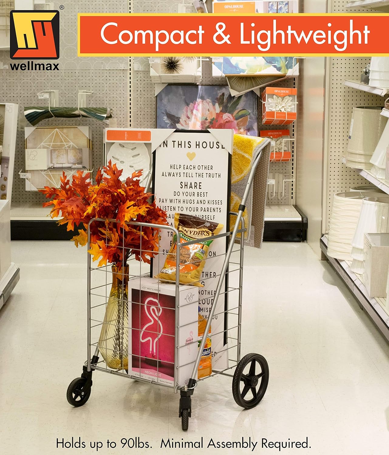 Foldable Utility Cart with Swivel Wheels E46813