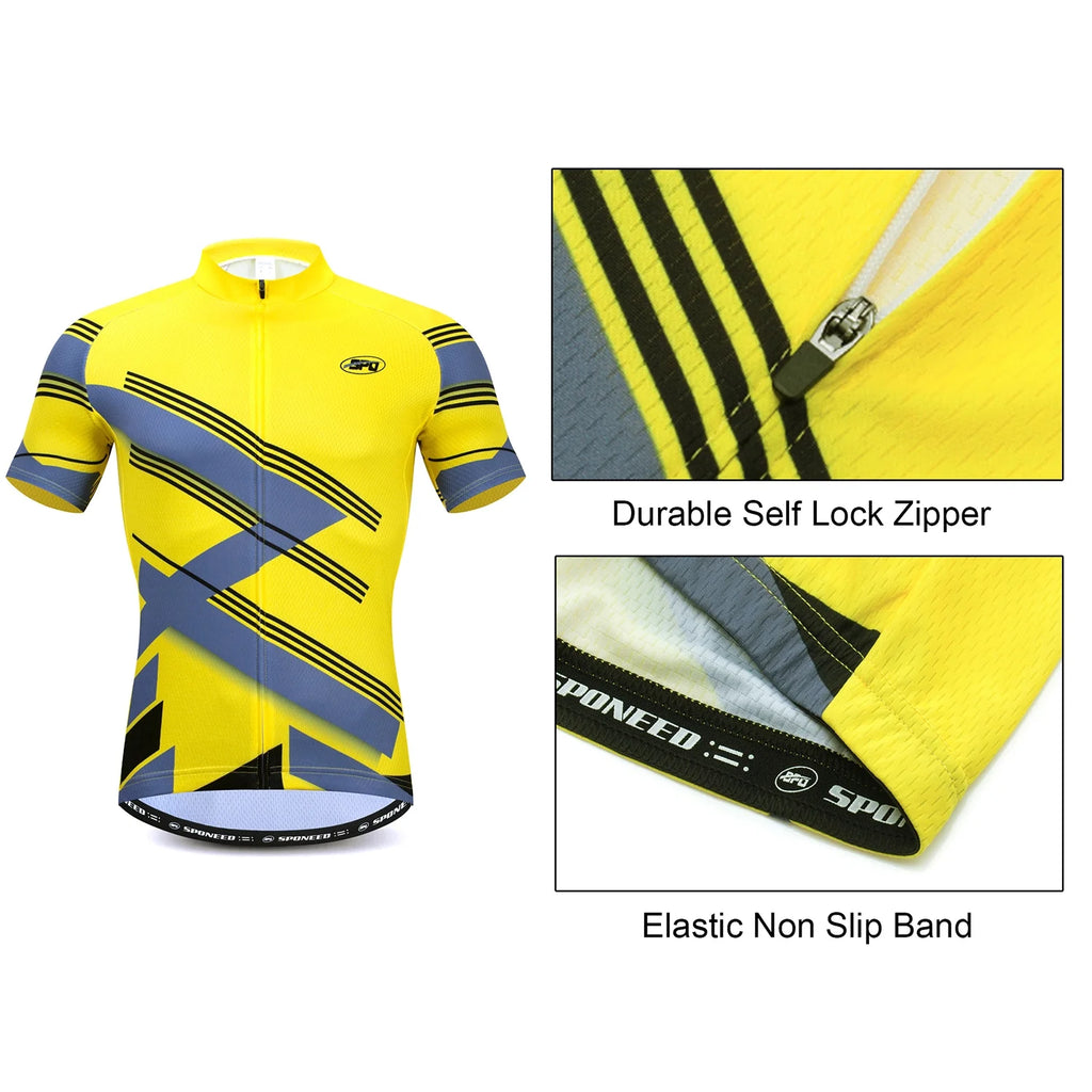 Yellow M Cycling Jersey Short Sleeve Set with Padded Shorts Y4714