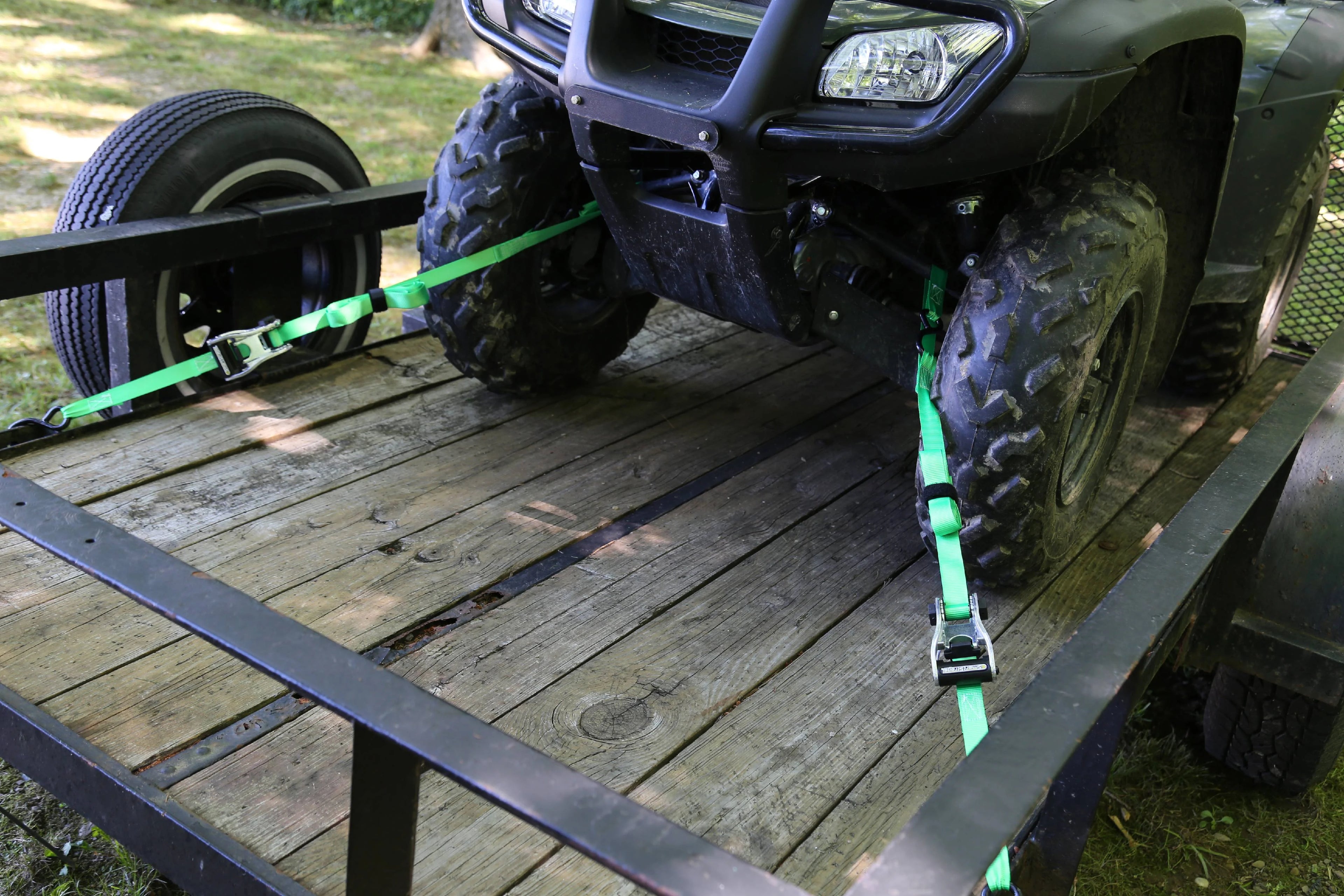 2 Pack 1in x 10ft 1500lb Green Ratchet Tie Down M176