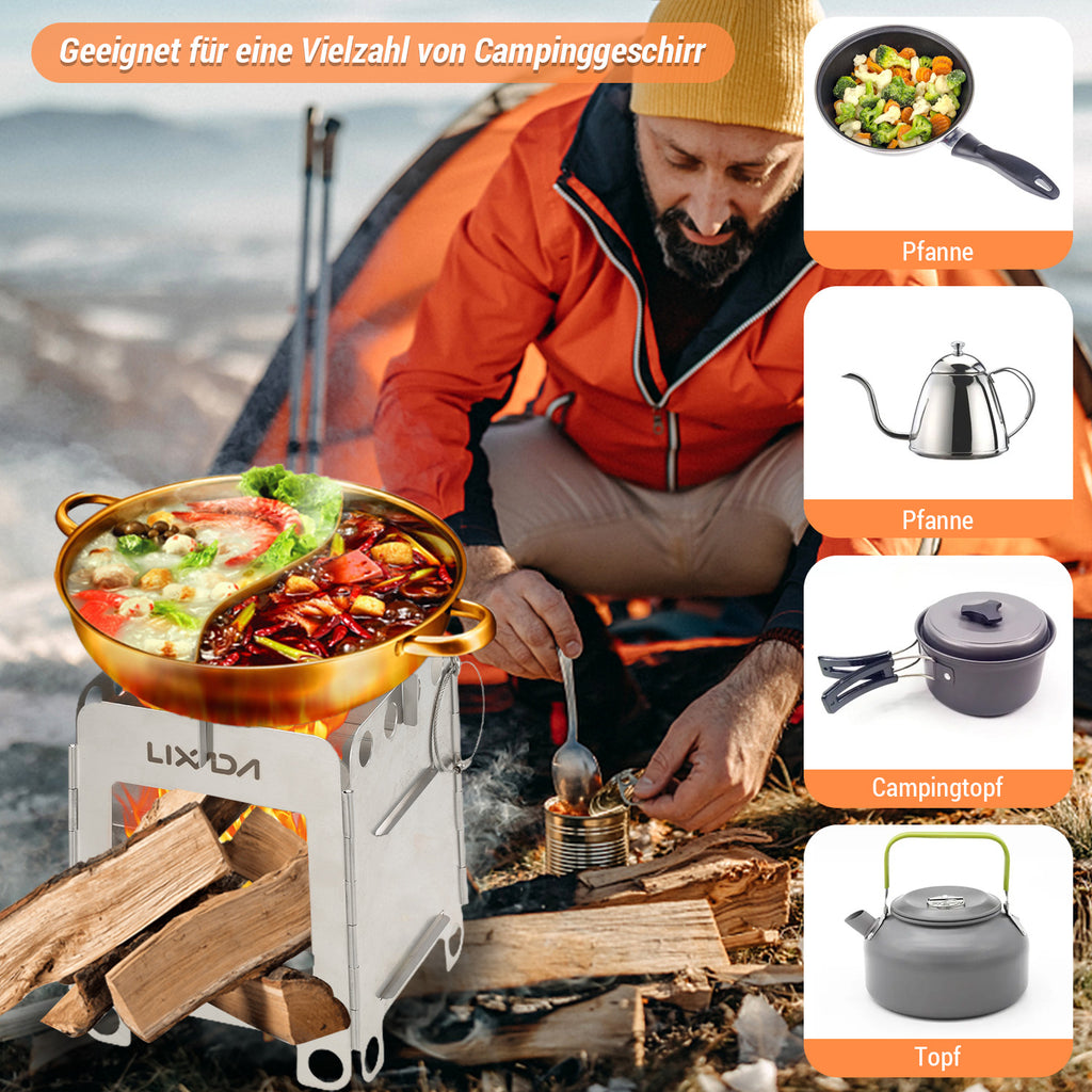 Pocket Stainless Steel Wood Stove N4344