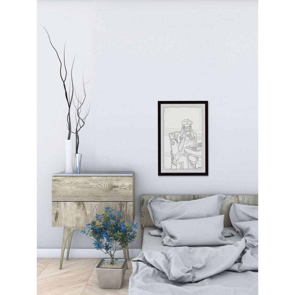 45x22 x 30x22 in Framed Giclee Black C8259