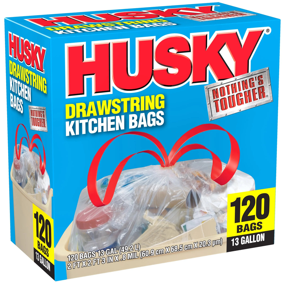 13 Gal Drawstring Clear Tall Kitchen Bag K11403
