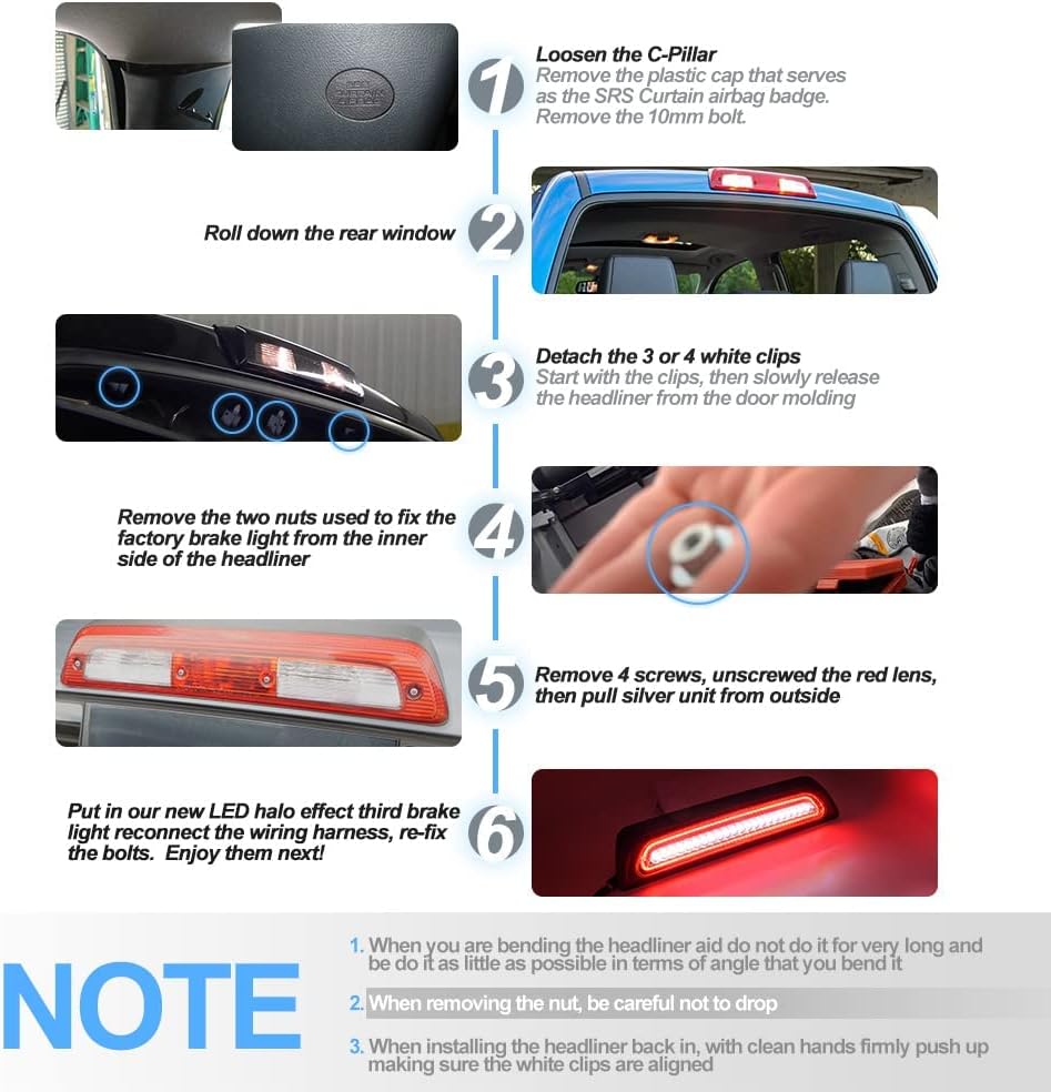 Red LED Strobe Third Brake Light with White Cargo Light Kit Euro Smoked Lens P281