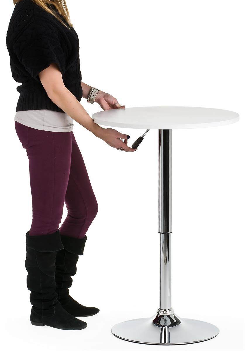 White Height Adjustable Bar Table R10744