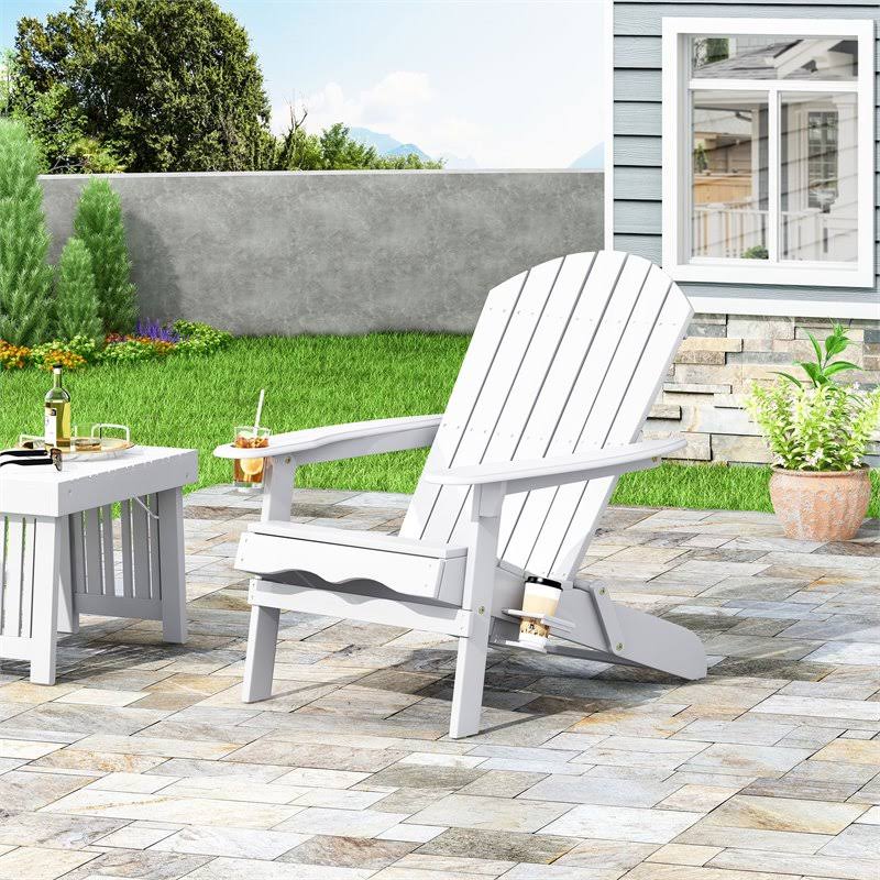 White Acacia Wood Adirondack Chair O62486