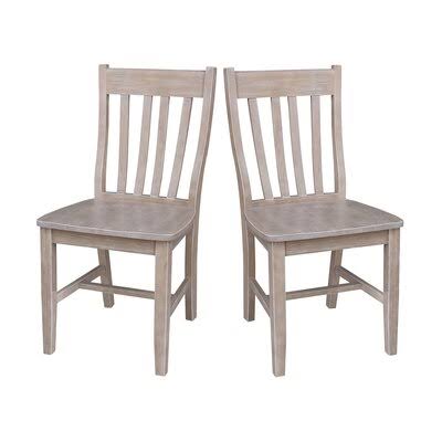 Washed Gray Taupe Solid Wood Dining Chair E88362
