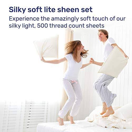 Ivory Split King 100% Cotton Sateen Sheets Set S39823