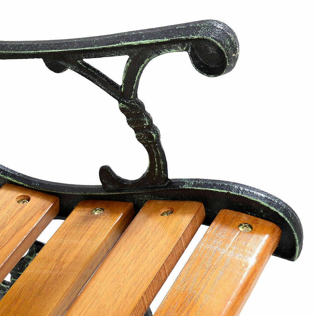 Cast Iron Hardwood Patio Bench O890441