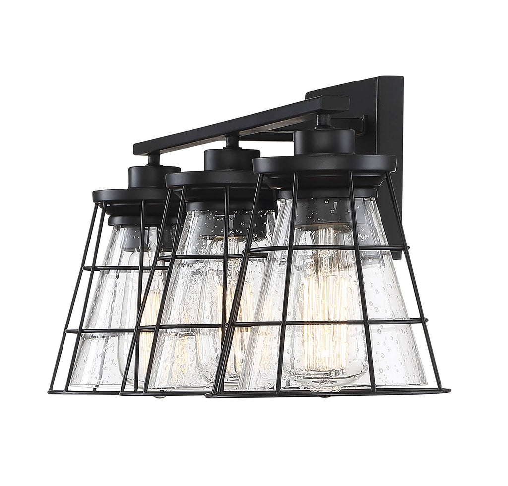 3 Light Black Bath Bar I530242