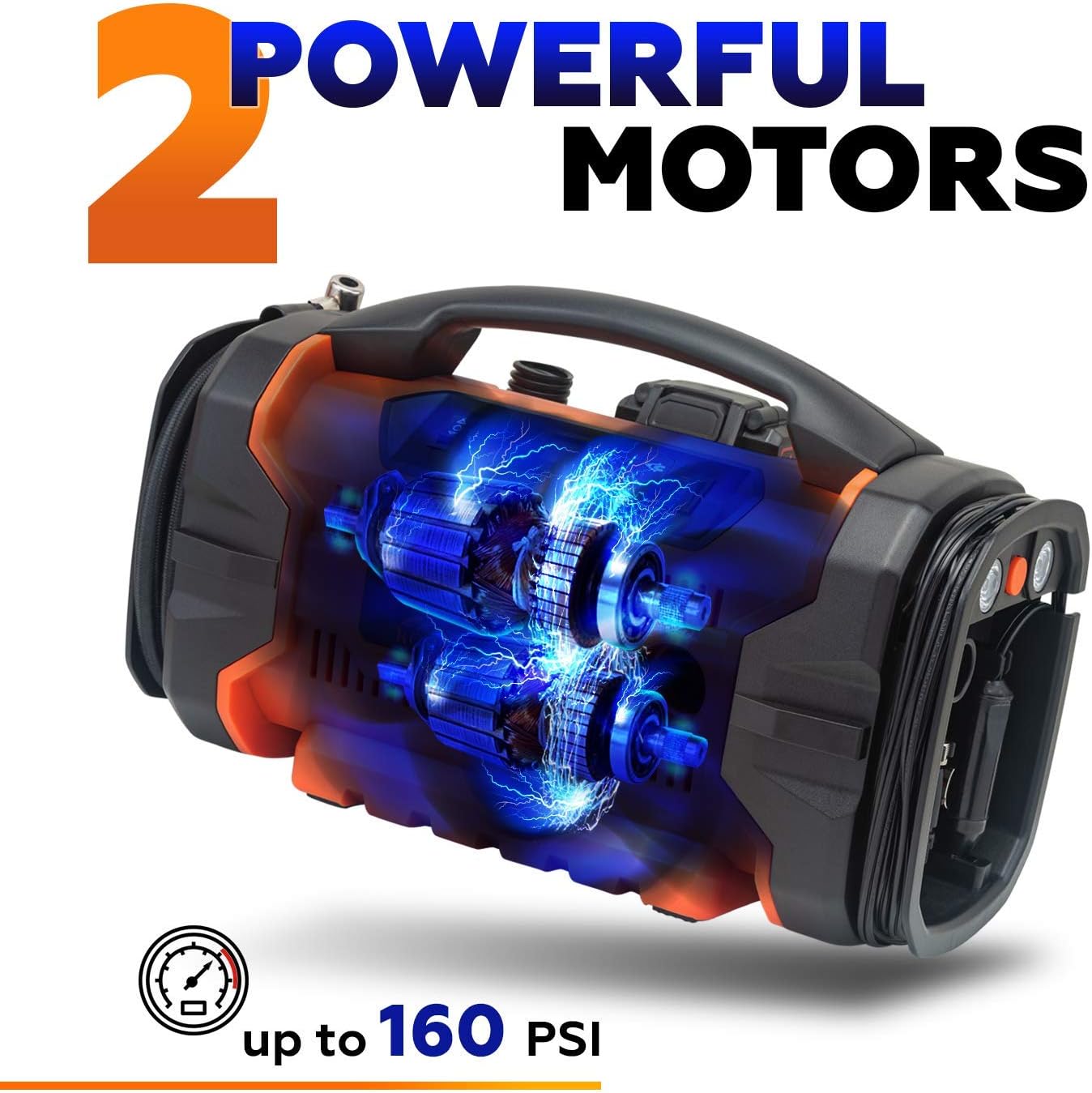 Tire Inflator with Pressure Gauge for Car Tires G469