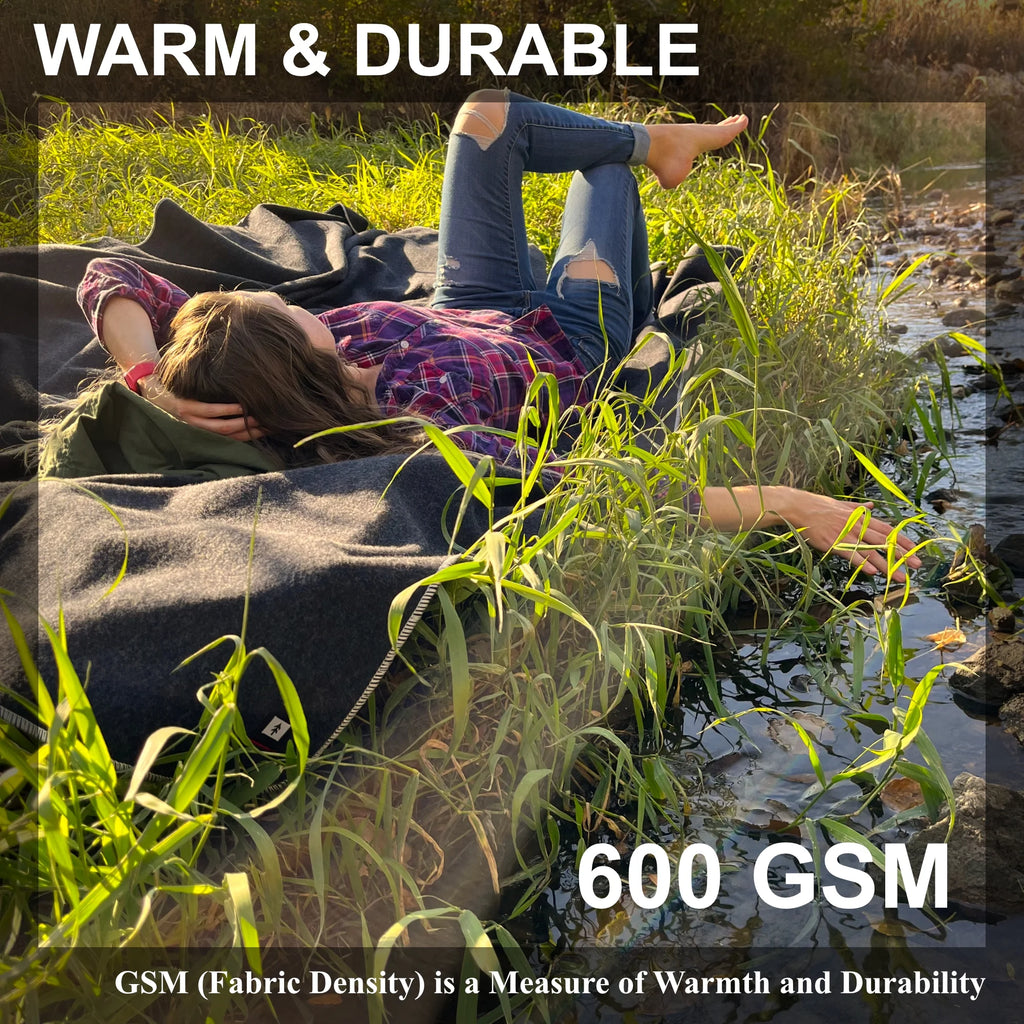 Charcoal 100% Wool Blanket Twin Size D90211
