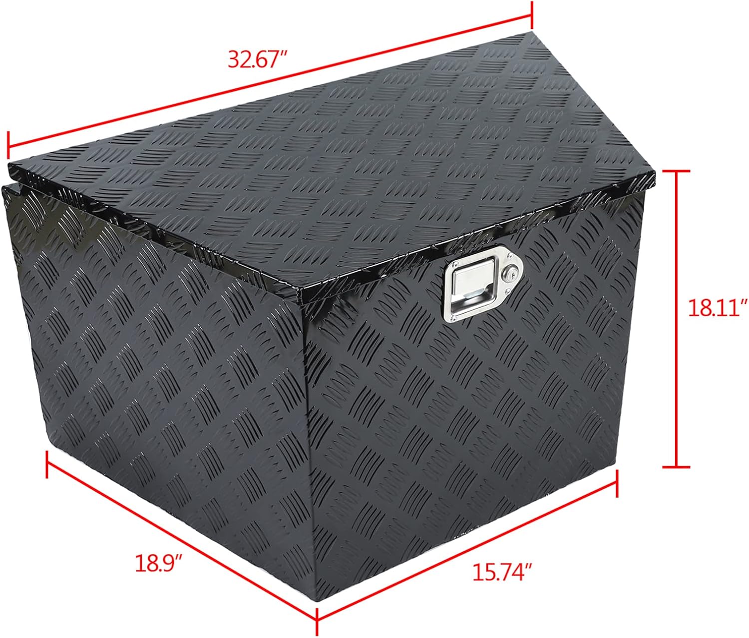 Black Heavy Duty Aluminum Trailer Tongue Tool Box with Lock J1927