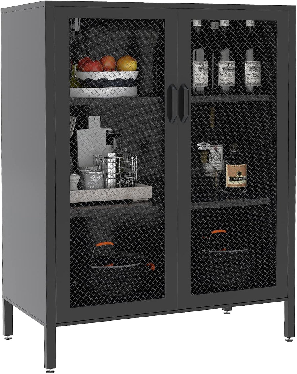 Metal Storage Cabinet with 2 Adjustable Shelves and Lock I683