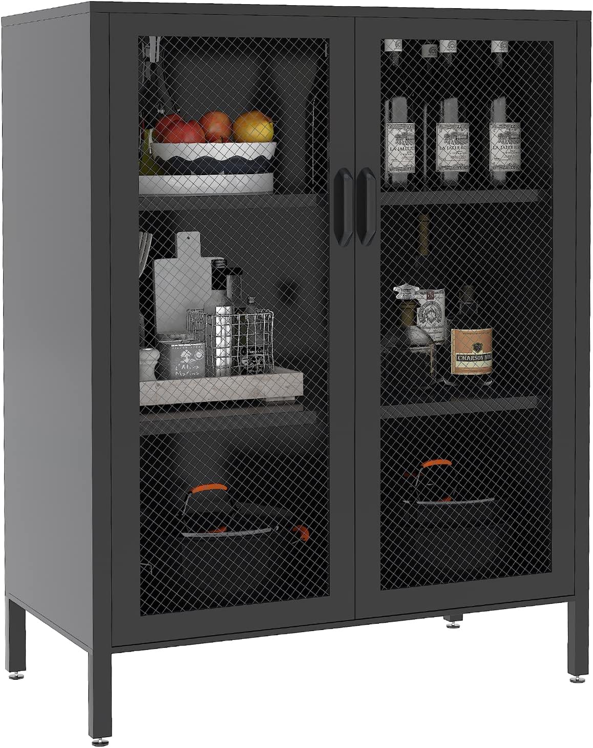 Metal Storage Cabinet with 2 Adjustable Shelves and Lock I683