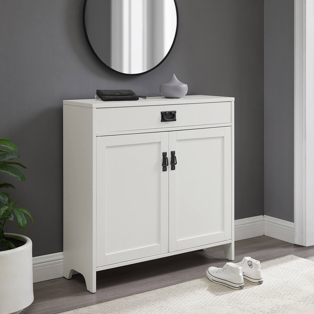 Distressed White Accent Cabinet D860
