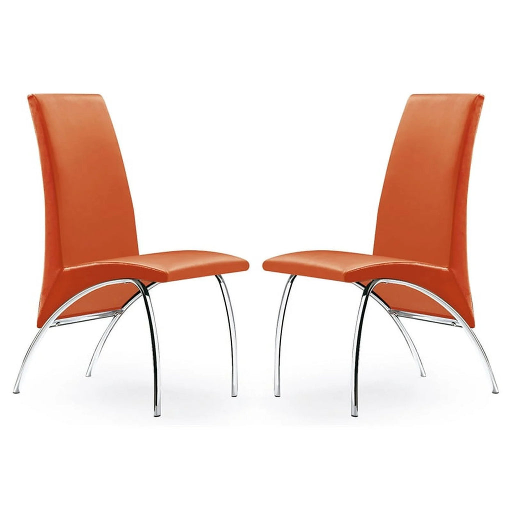 Faux Leather Dining Chair in Orange (Set of 2) Z539287