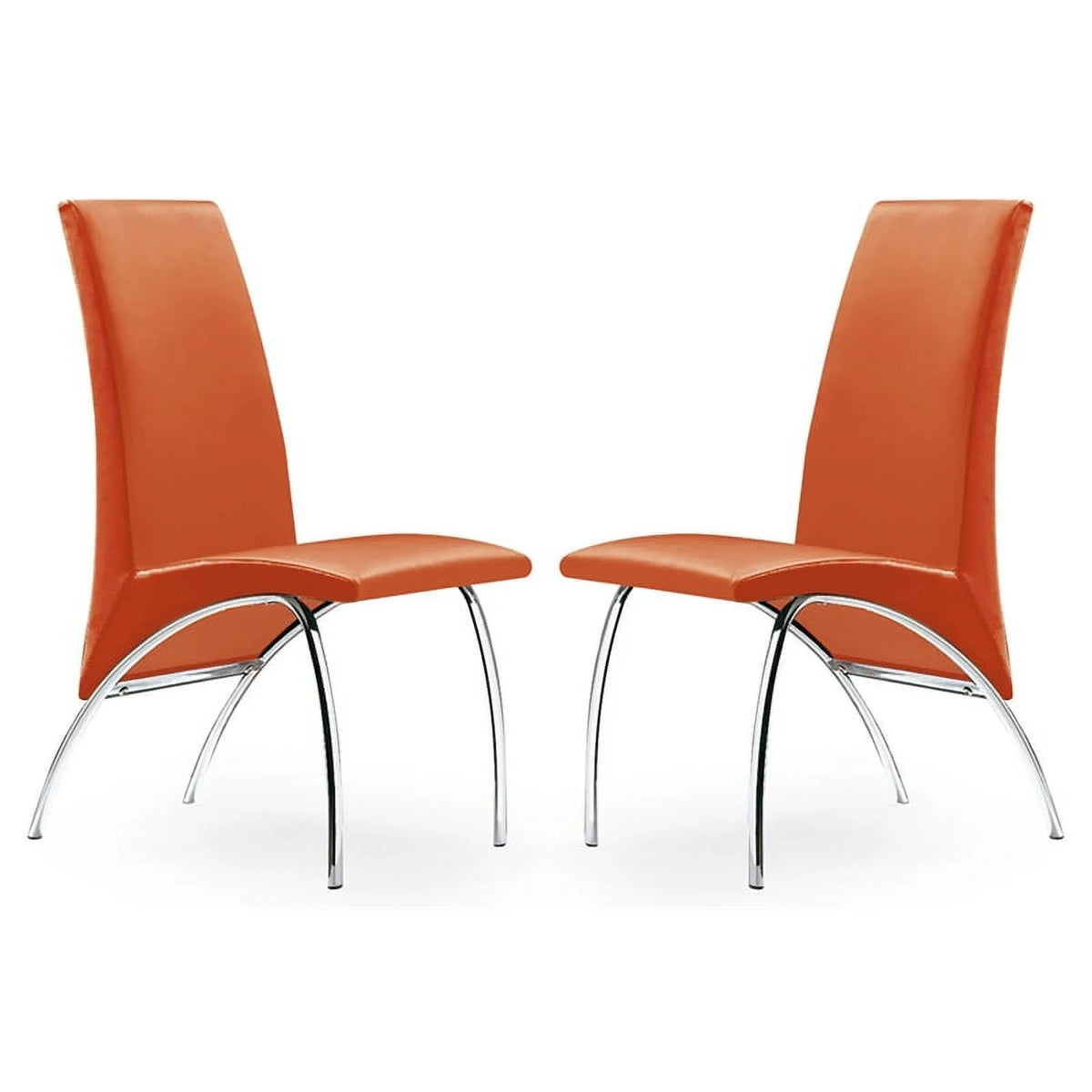 Faux Leather Dining Chair in Orange (Set of 2) Z539287