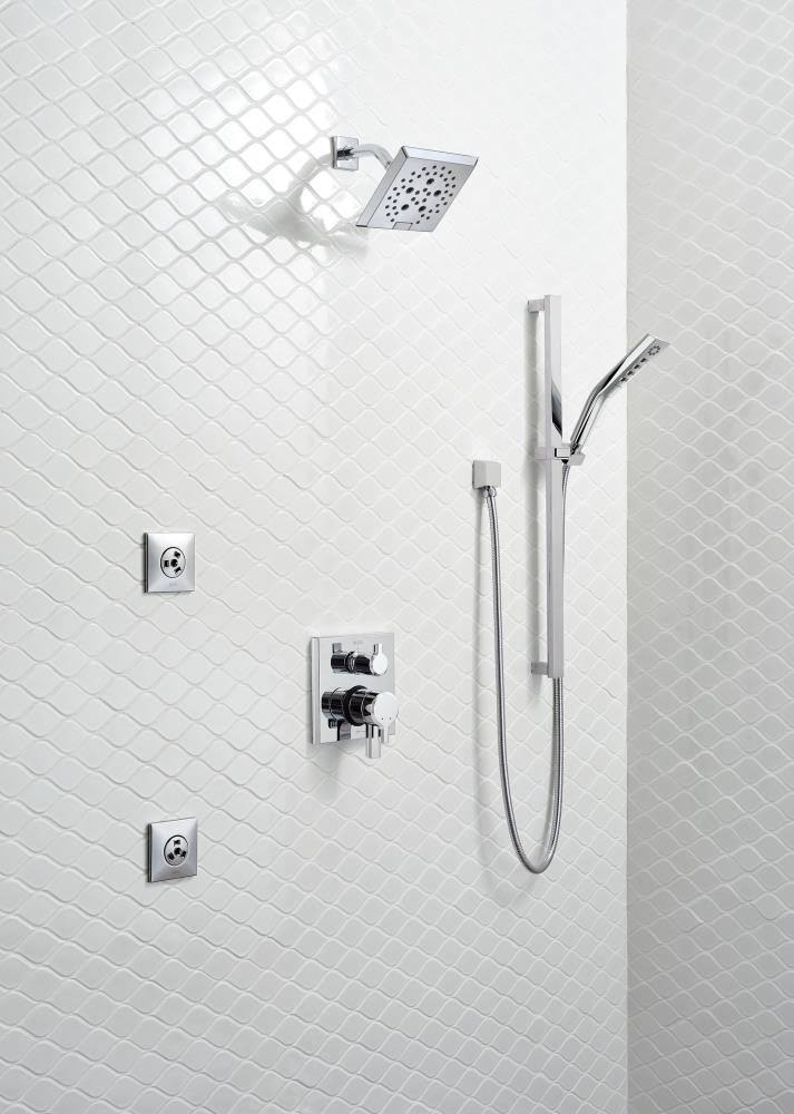 2-Handle Valve Trim with 6-Setting Diverter, Black Stainless Y892