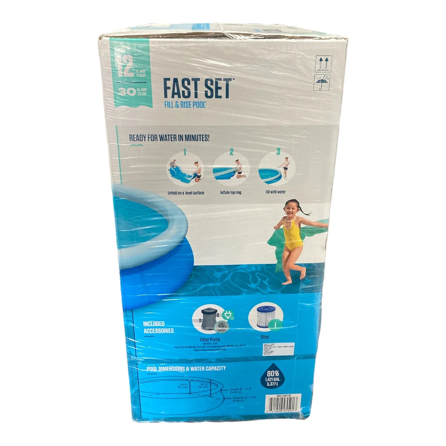 12’ x 30” Round Inflatable Pool Set U26523