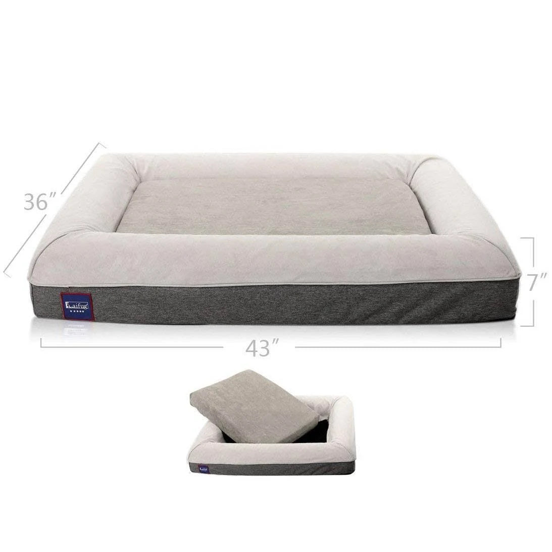 Orthopedic Memory Foam Large Dog Bed with Water Proof Liner N2281