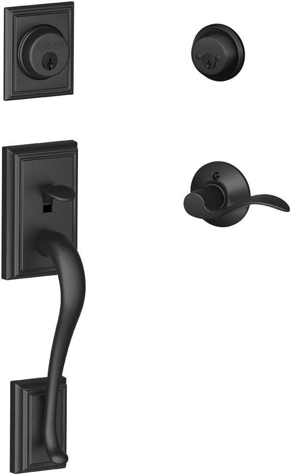 Matte Black Double Cylinder Handleset K99868