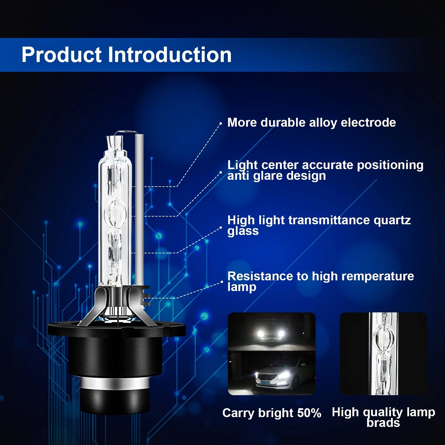 D4S Xenon HID Headlight Replacement Bulb Qty2 V1781