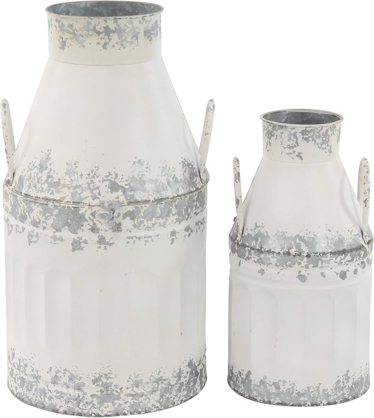 White Decorative Milk Can Pack of 2 J903