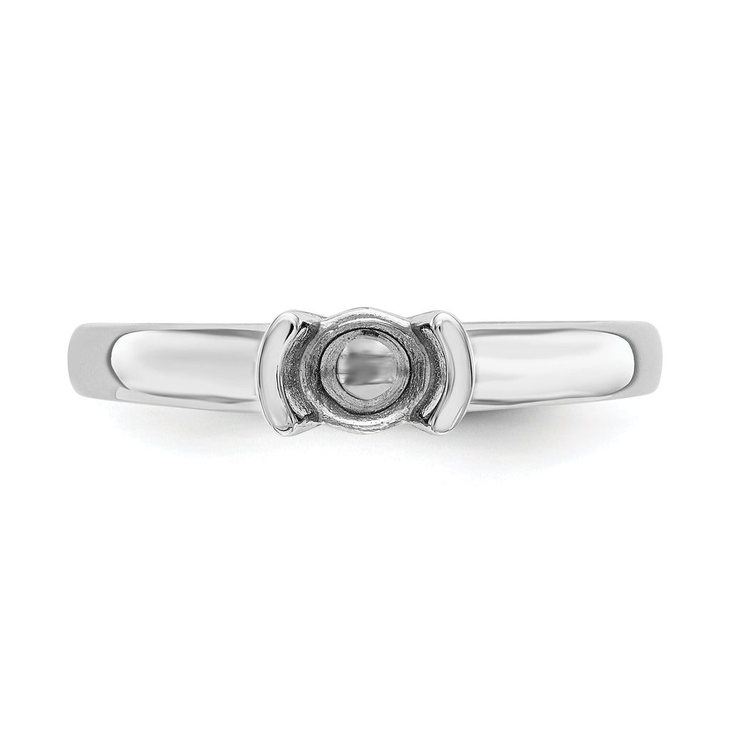 14K White Gold Round Bezel Solitaire Engagement Ring Y109951