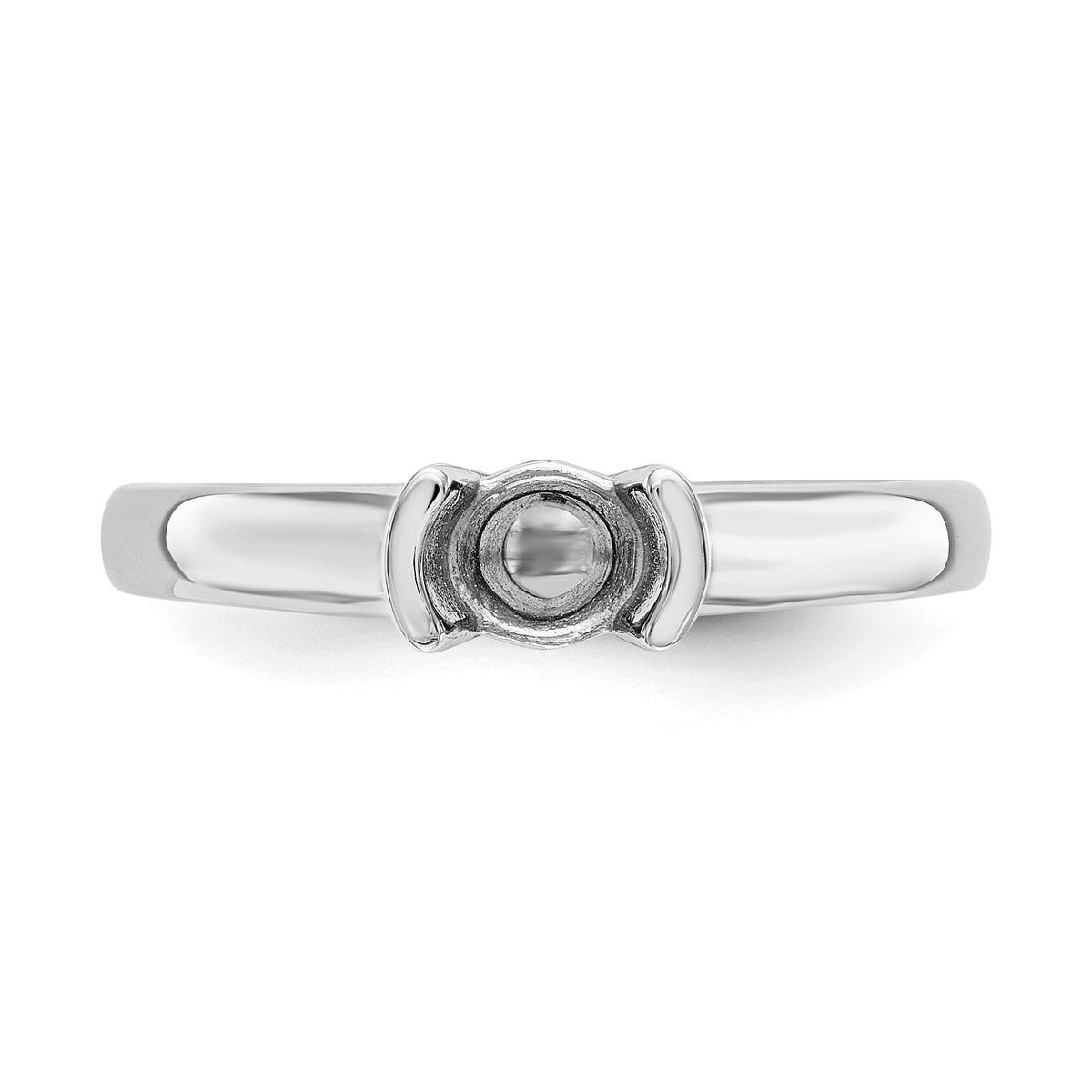 14K White Gold Round Bezel Solitaire Engagement Ring Y109951