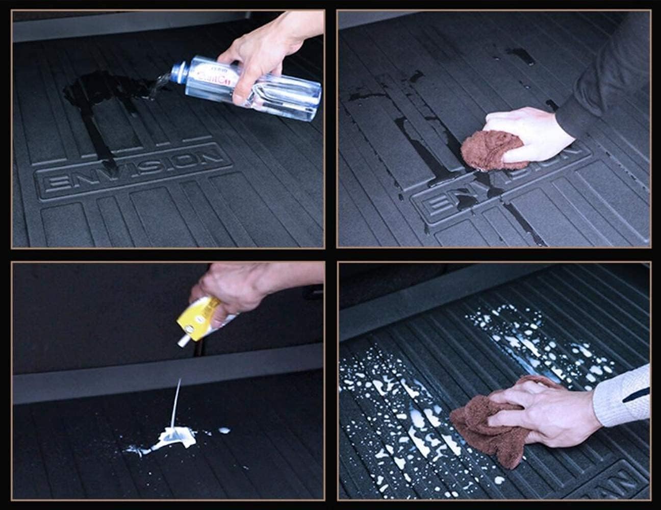 Black Heavy Duty Rubber Waterproof Rear Cargo Tray Trunk Floor Mat Protector Pack of 2 L273