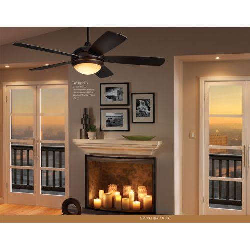 Polished Nickel American Walnut 52x22 Ceiling Fan with Light T853421