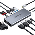 12-in-1 USB C Hub with Dual 4K HDMI, Ethernet, USB 3.0, SD Card Reader A154382
