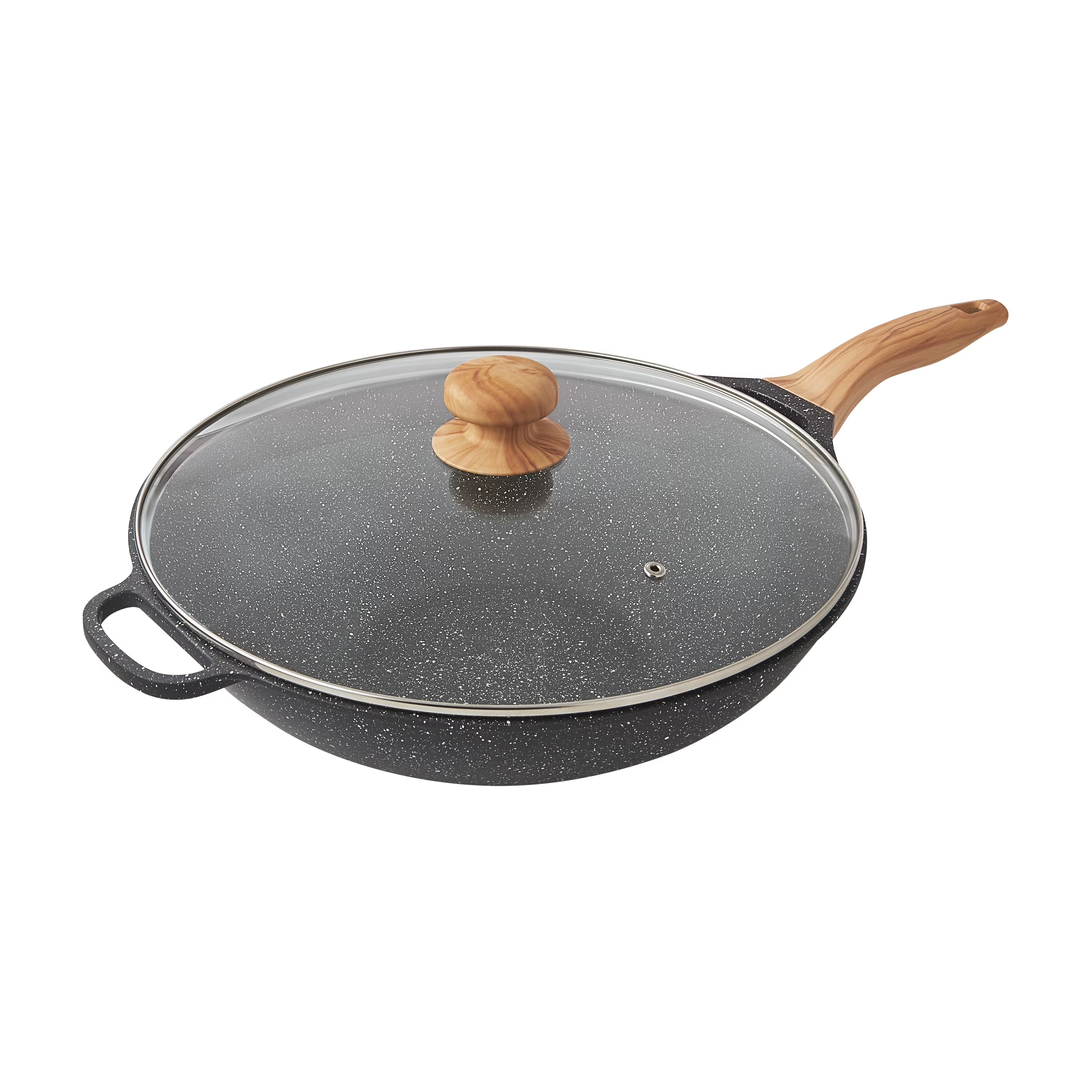 Charcoal Speckle 14-Inch Cast Aluminum Wok T868