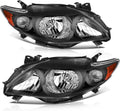 Black Housing Amber Reflector Clear Lens Headlight Assembly F1298