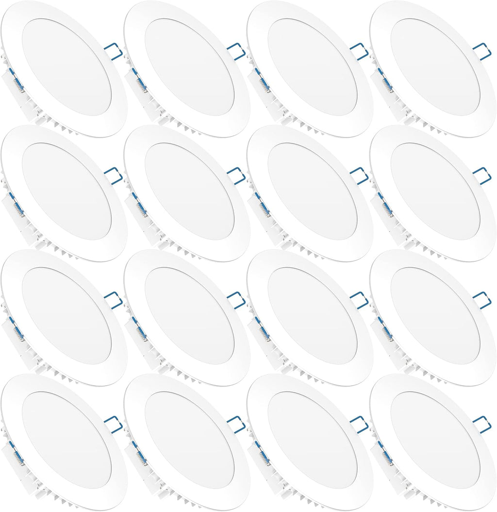 16 Pack 4 Inch Ultra Thin LED Recessed Ceiling Lights, 4000K Cool White, 10W, 650 LM, Dimmable B8148