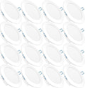 16 Pack 4 Inch Ultra Thin LED Recessed Ceiling Lights, 4000K Cool White, 10W, 650 LM, Dimmable B8148