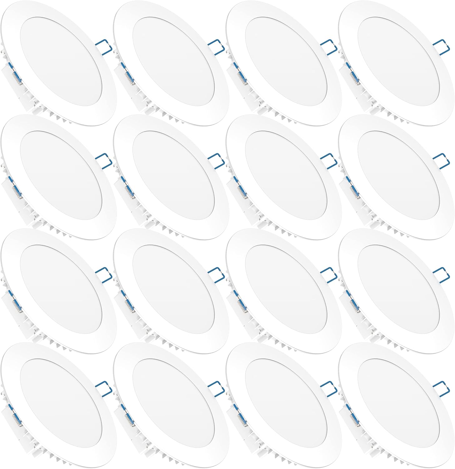 16 Pack 4 Inch Ultra Thin LED Recessed Ceiling Lights, 4000K Cool White, 10W, 650 LM, Dimmable B8148