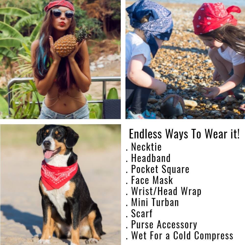 120 Paisley Polyester Double Sided Bandanas Q990450