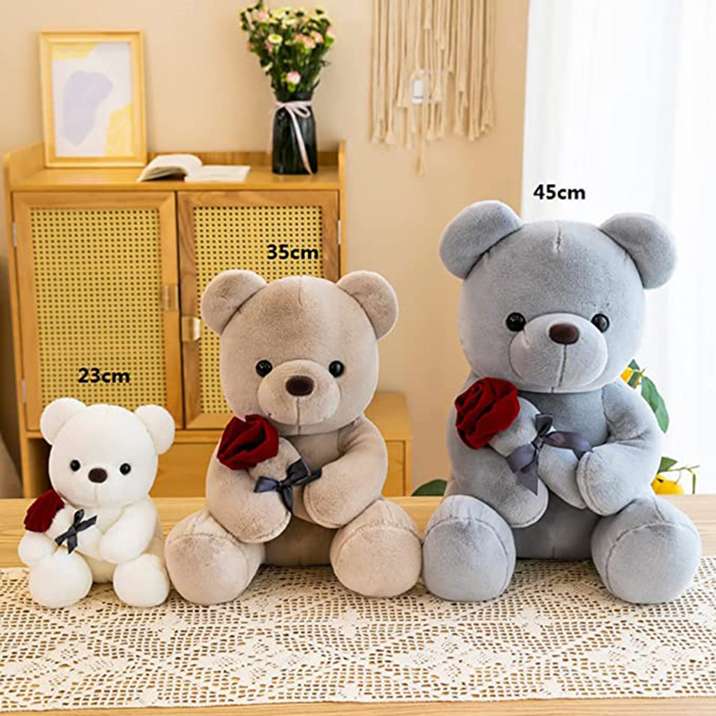 Plush Stuffed Animal Teddy Bear with Rose A7200