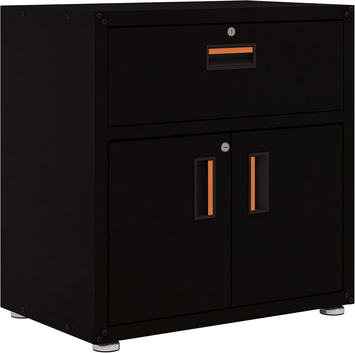 One Drawer Steel Cabinet with 2 Doors W72837