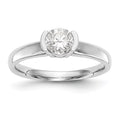 14K White Gold Round Bezel Solitaire Engagement Ring Y109951