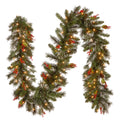 Pre-Lit Artificial Christmas Garland, Green, White Lights, 9 Feet A51330