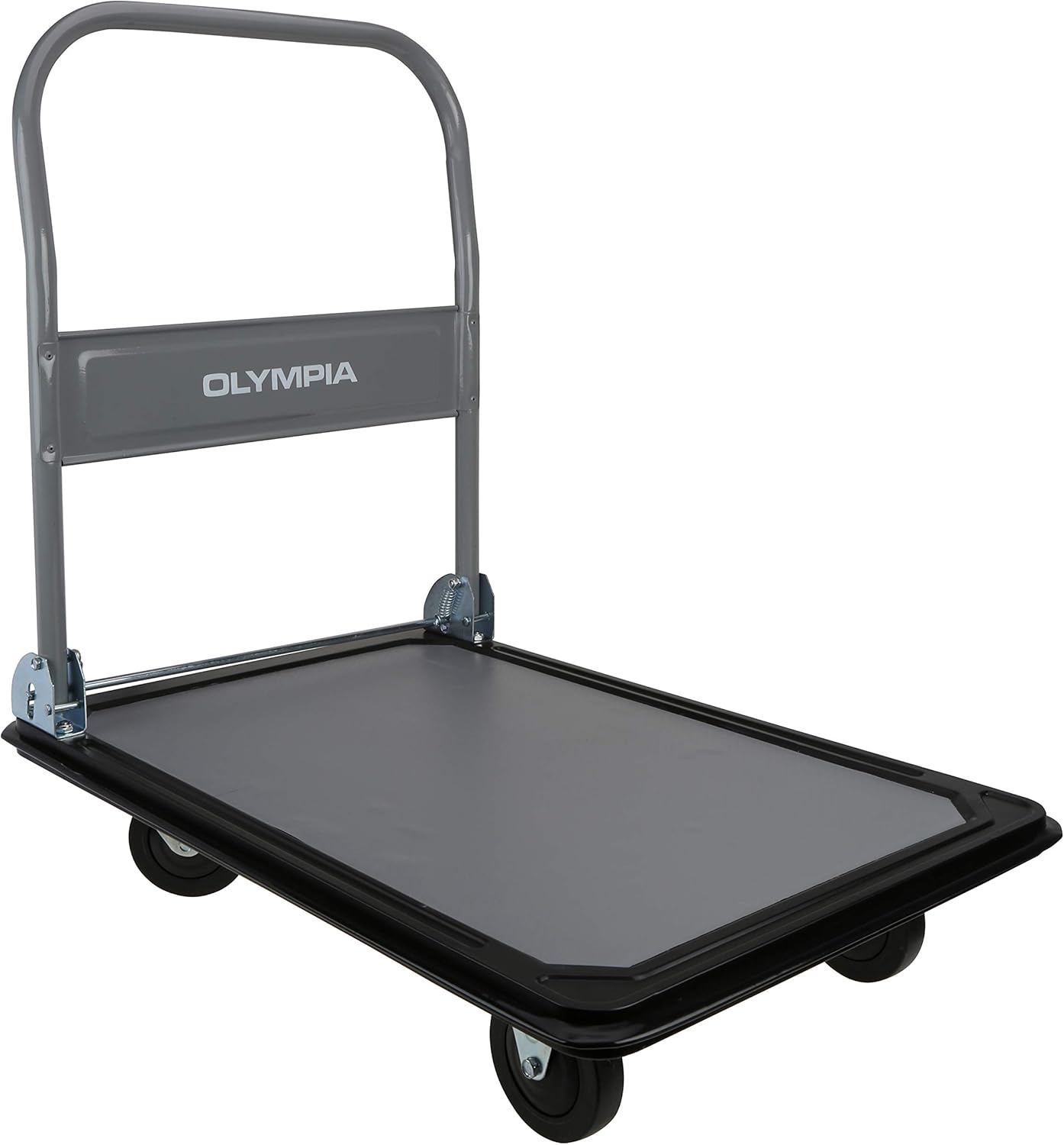 Folding & Rolling Flatbed Cart, Olive Green with Blue Bumper, 600 Lb. Load Capacity, Pack of 2 K9124