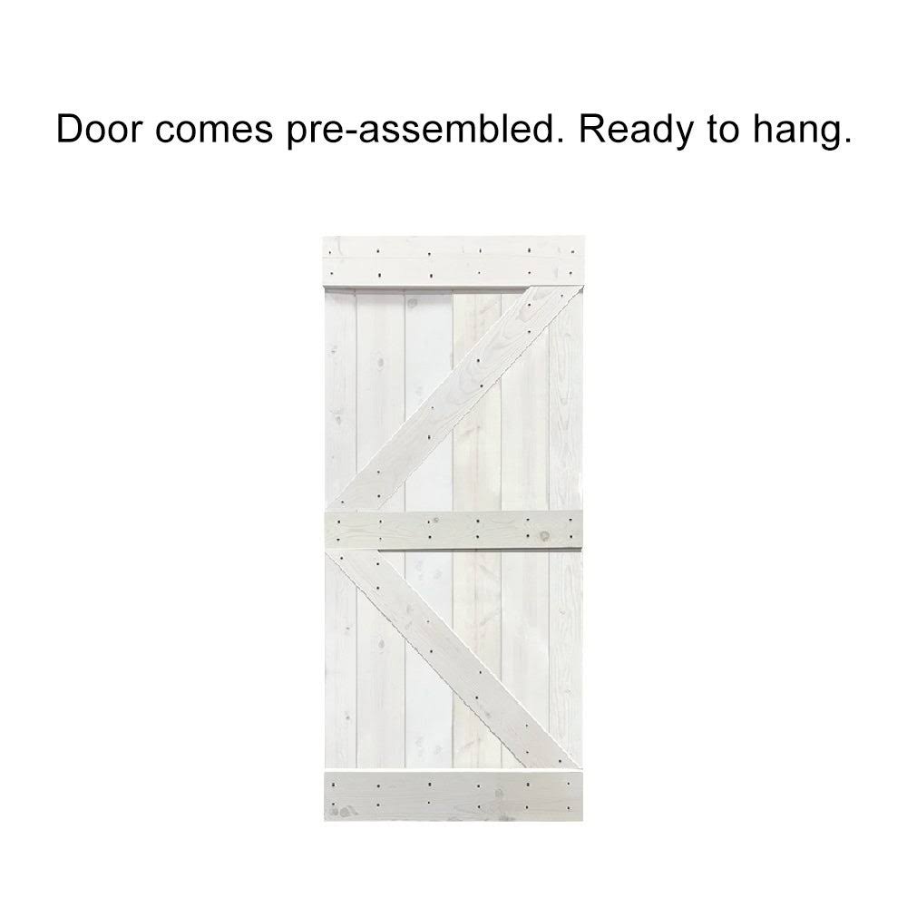 Charcoal Black Stained Wood Interior Sliding Barn Door with Hardware Kit F6973
