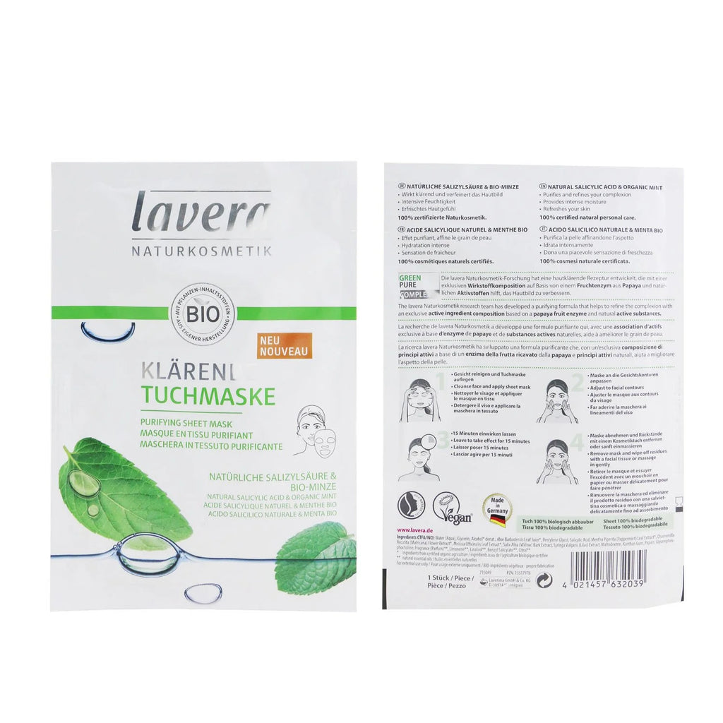 Purifying Sheet Mask with Natural Salicylic Acid & Organic Mint, 1 Sheet B891383