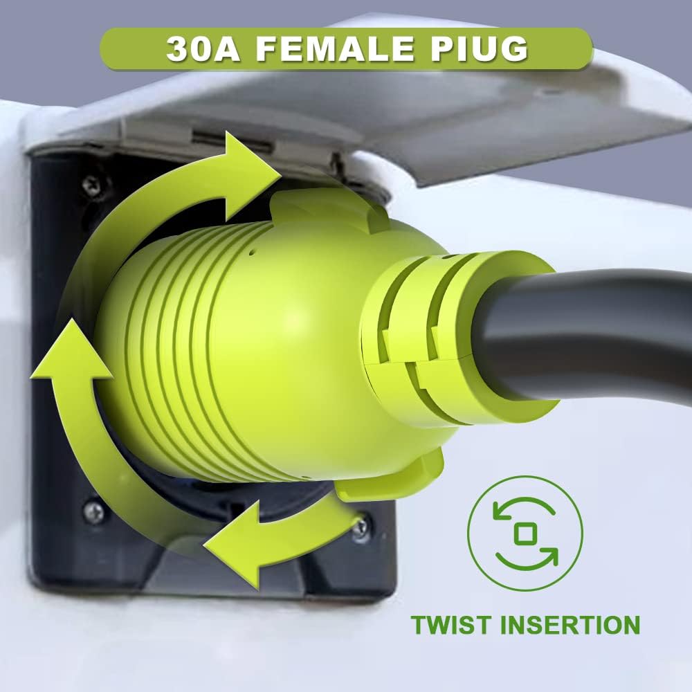 4 Prong 30 Amp Generator Extension Cord, NEMA L14-30P/L14-30R, 10 Gauge SJTW, Twist Lock Plug, 125/250V, 30Amp 7500W, 15FT, Pack of 2 X391105