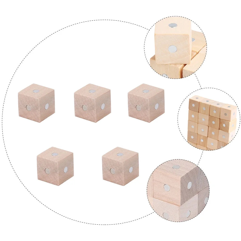 10 pcs Magnetic Wooden Building Blocks Cube Toys E457