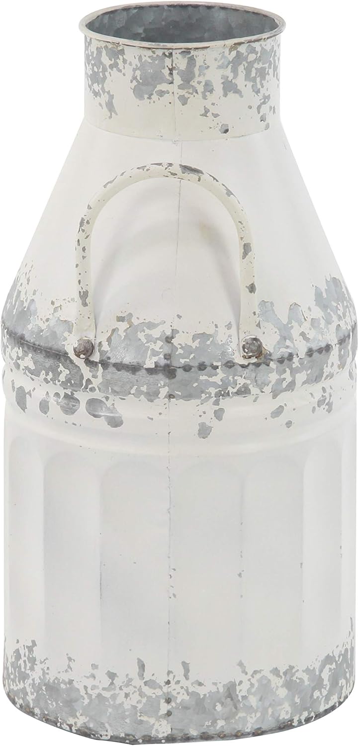 White Decorative Milk Can Pack of 2 J903