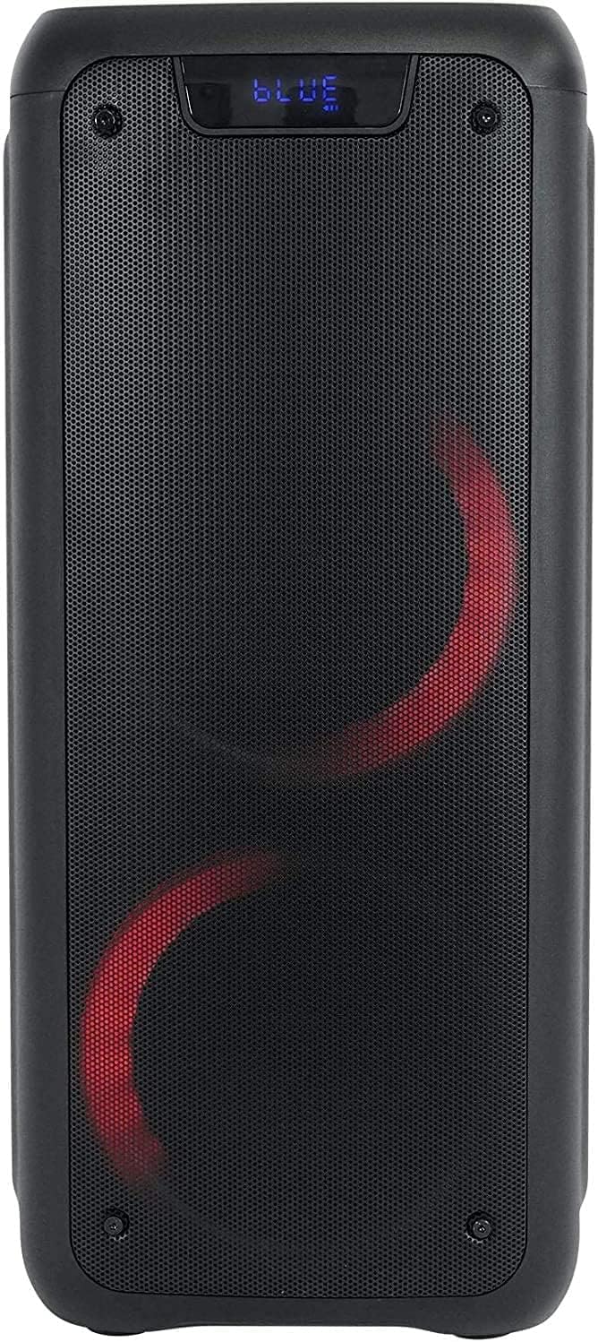 Dual 8 Inch Portable Bluetooth Speaker with Sound Activated Lights B159114