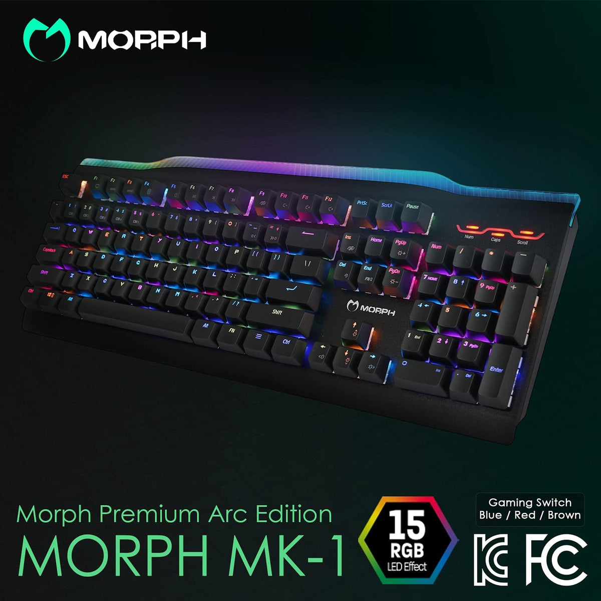 Black USB Wired RGB Mechanical Gaming Keyboard F72086